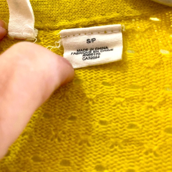 MOTH citron cardigan sweater size small. Pretty open weave pattern has peplum - Picture 10 of 10